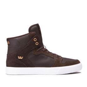 Supra Mens VAIDER High Top Shoes Demitasse/Copper | US-95250